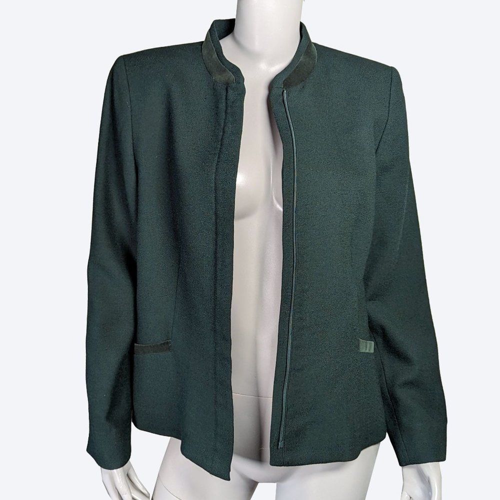 Pendleton Emerald Green Wool Blazer With Mandarin… - image 4